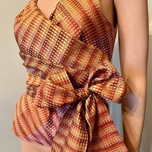 Per Se Multicolored Wrap Top NWOT